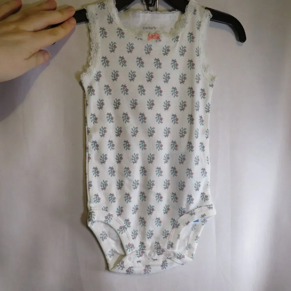 Baby Orange Floral Bodysuit & Shorts 6mts 100% cotton